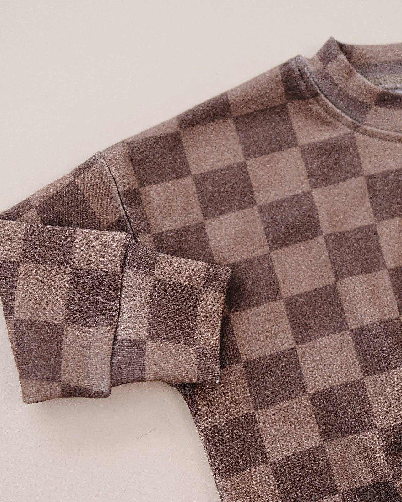 Lucky Panda Kids Jogger Set - Espresso Checkered