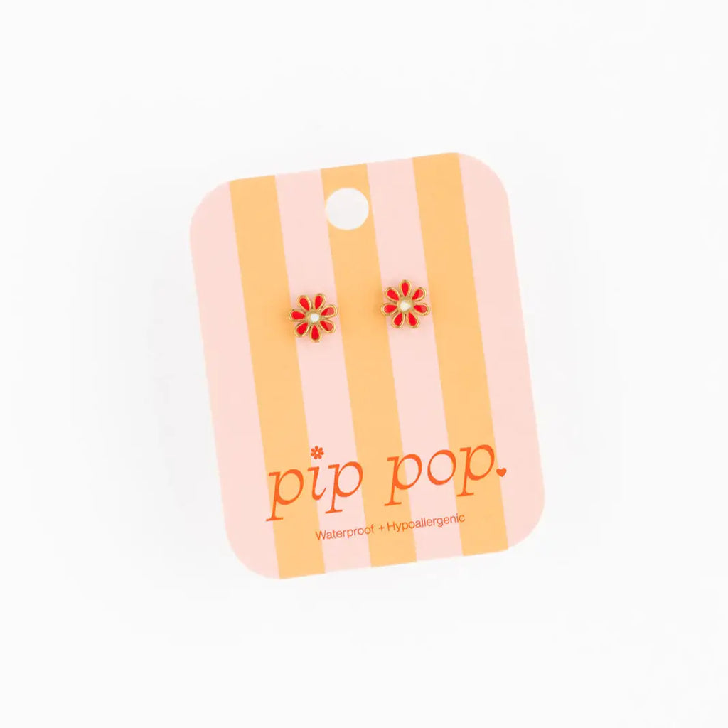 Pip Pop Post - Daisy Stud Earrings - White