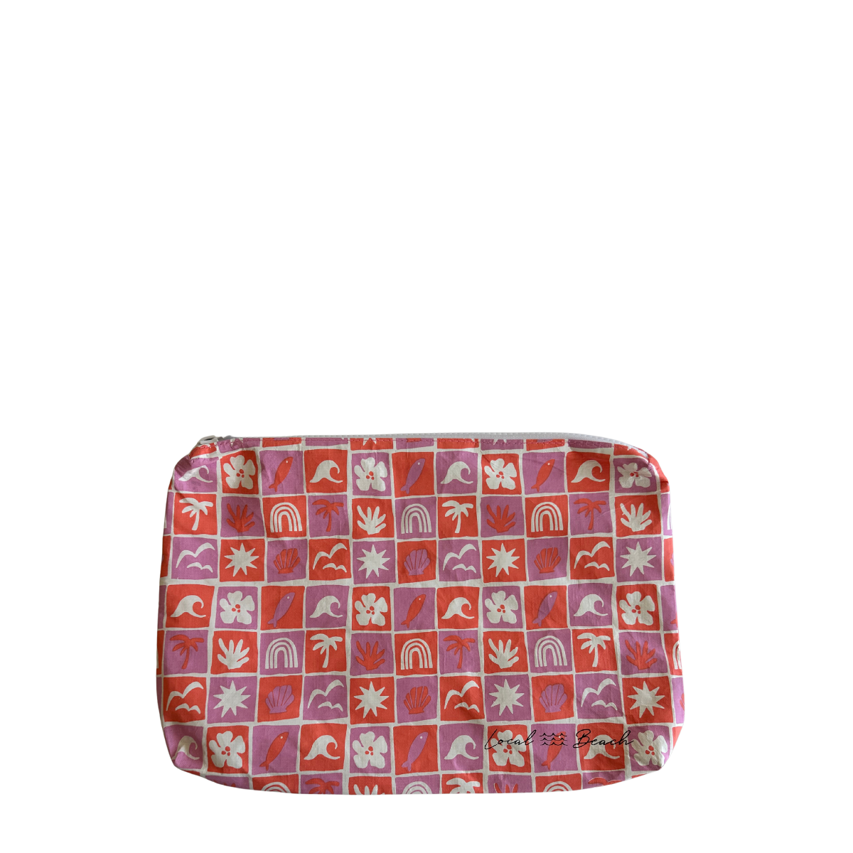 Local Beach Water Resistant Pouch - Coral Pink Islands