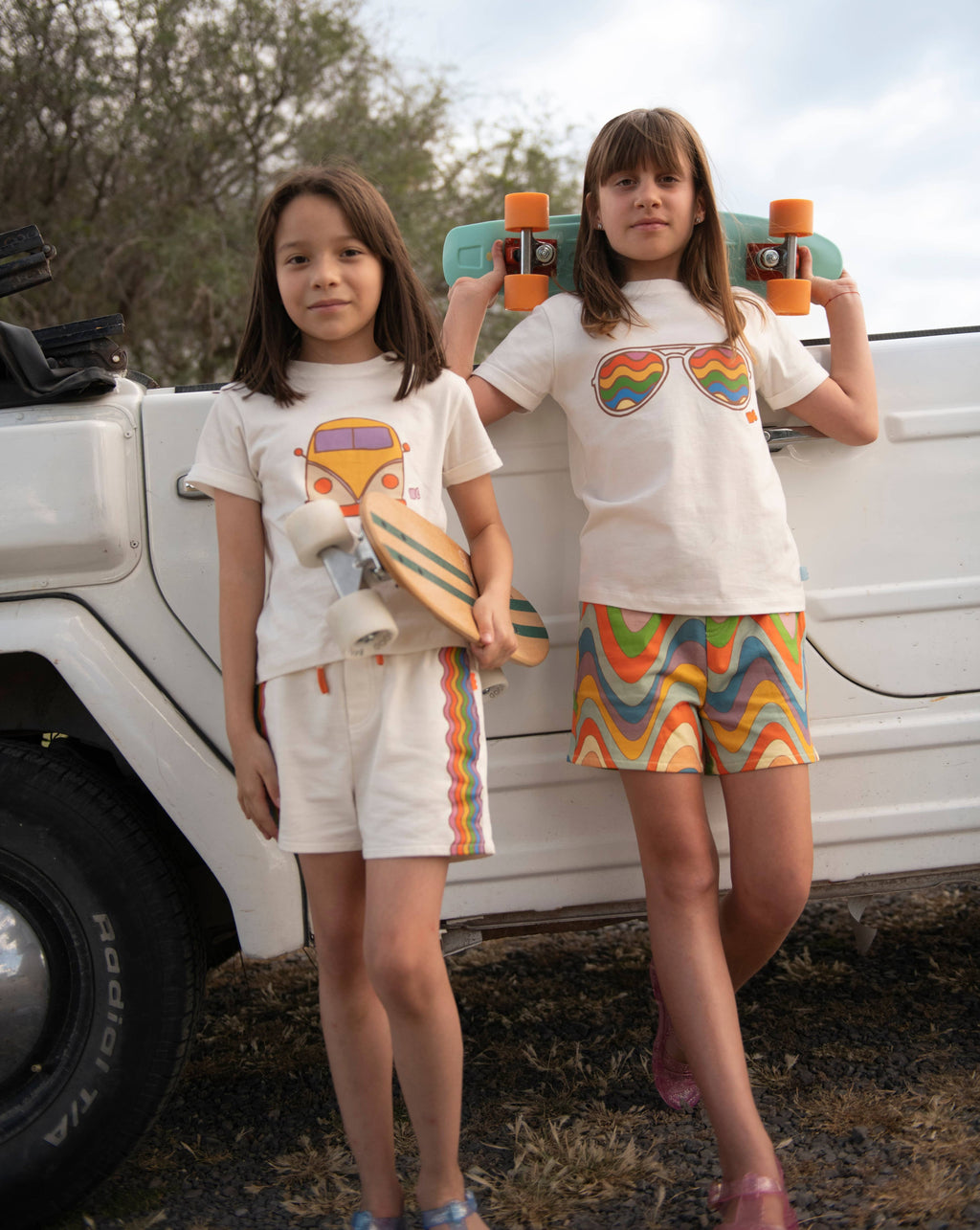 Mon Coeur - Recycled Cotton Rainbow Wave Short