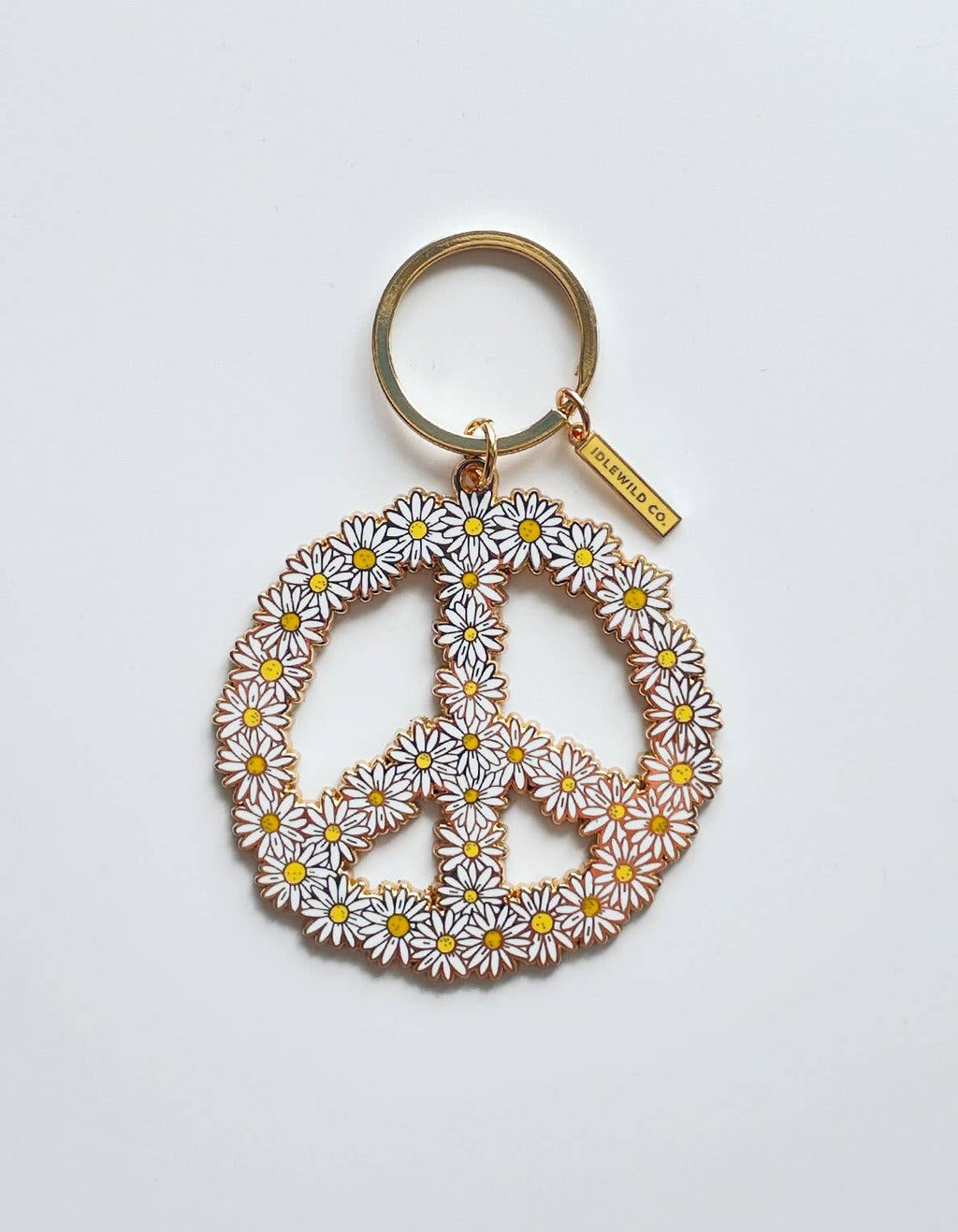 Idlewild Co. Enamel Keychain - Peace Daisy