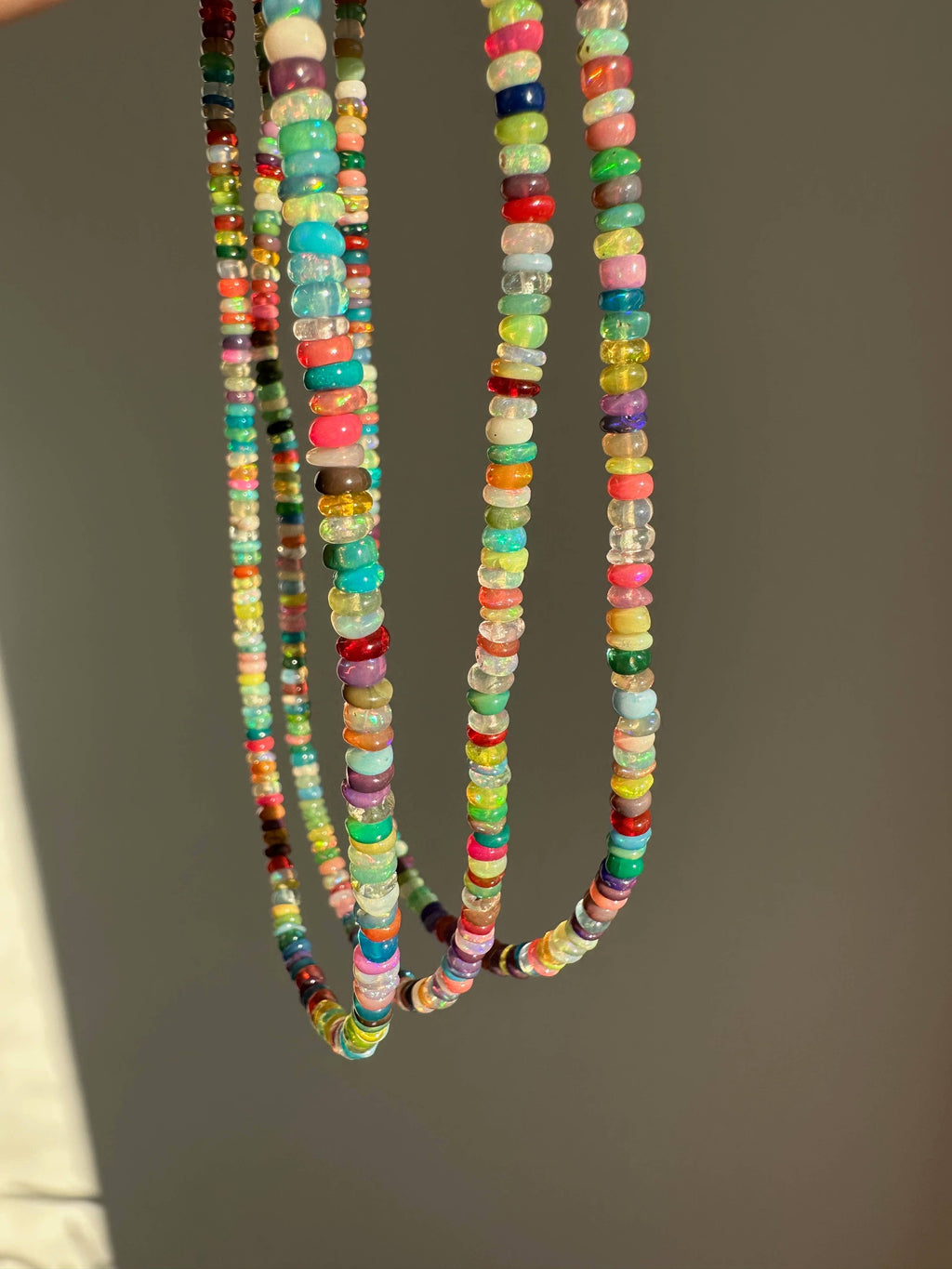 Anokhi Green Handmade Gemstone Necklace - Bright Multicolour Opal