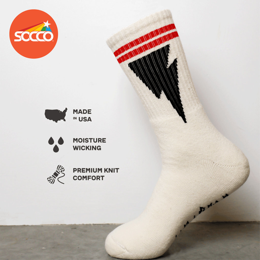 SOCCO Socks - Mike Vallely Lightning Bolt (White)
