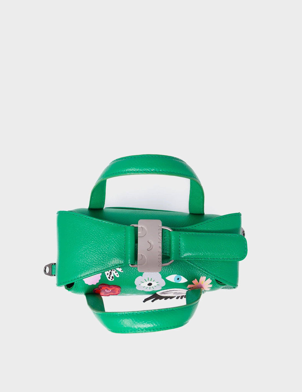 Min & Mon - Benji Small Crossbody Irish Green Leather Bag - Floralia Design