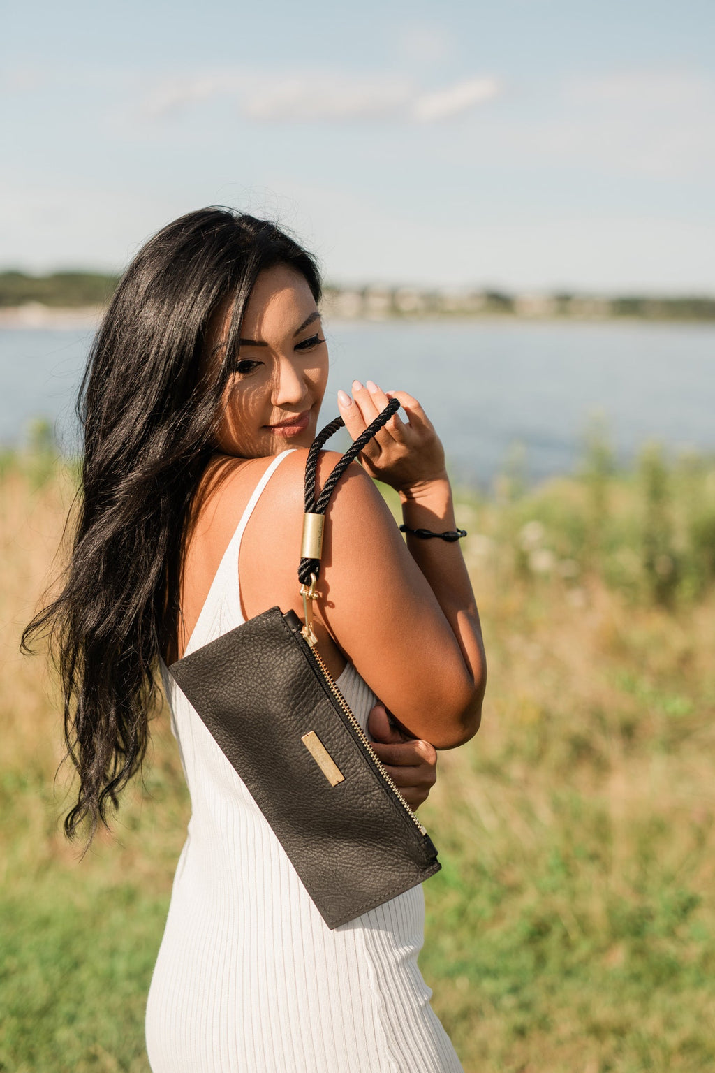 Wildwood Oyster Co. Leather Clutch Rope Wristlet