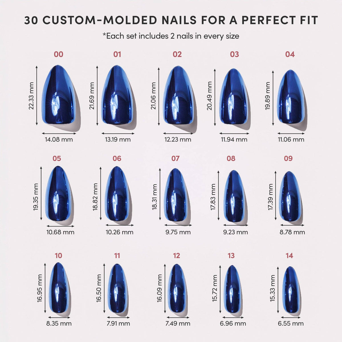 Glamnetic Press On Nails - Blue Steel