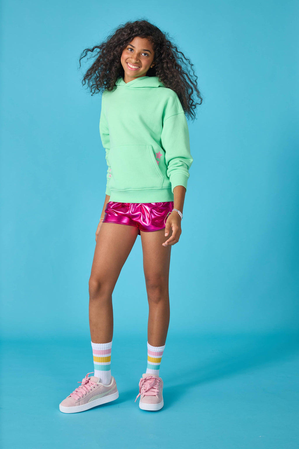 Iscream Hooded Sweatshirt - Apple Green Tiger