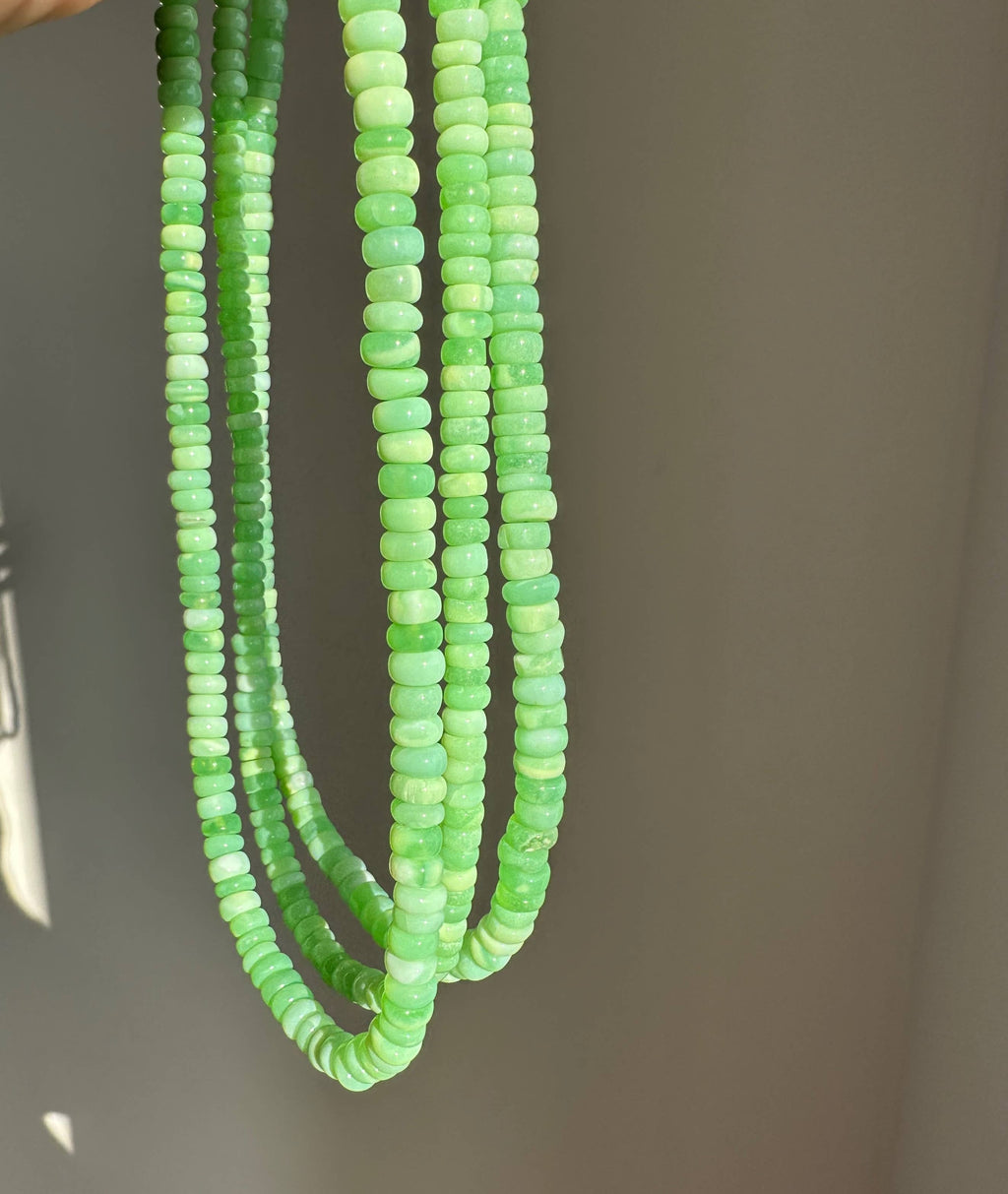 Anokhi Green Handmade Gemstone Necklace - Bright Green Neon Opal
