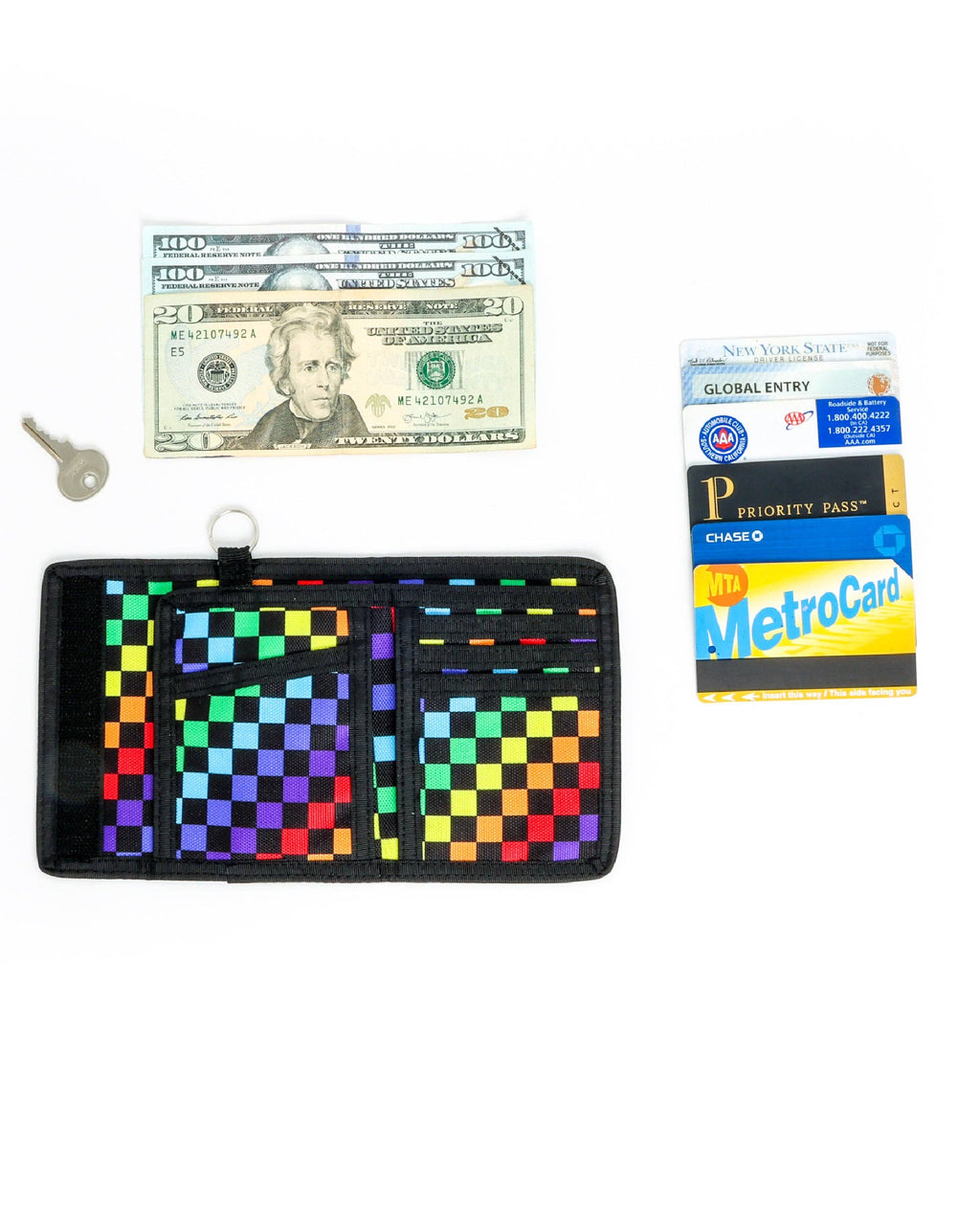 Fydelity - RFID Bifold Wallet (Rainbow Check)