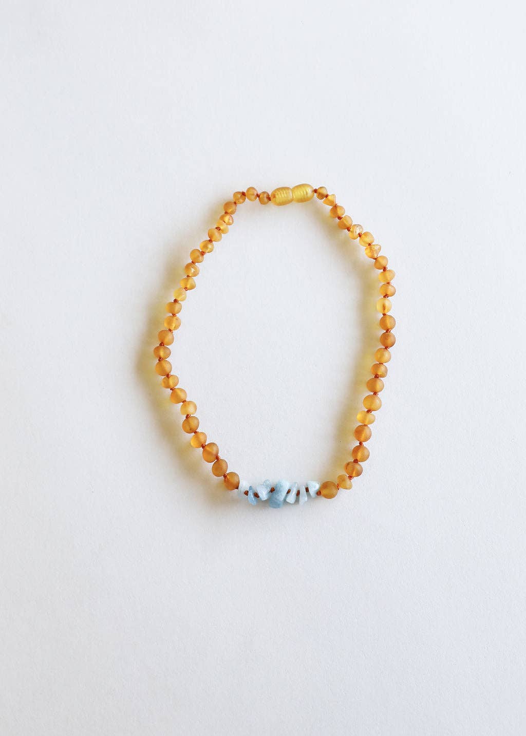 CanyonLeaf - Raw Honey Baltic Amber + Aquamarine || Necklace