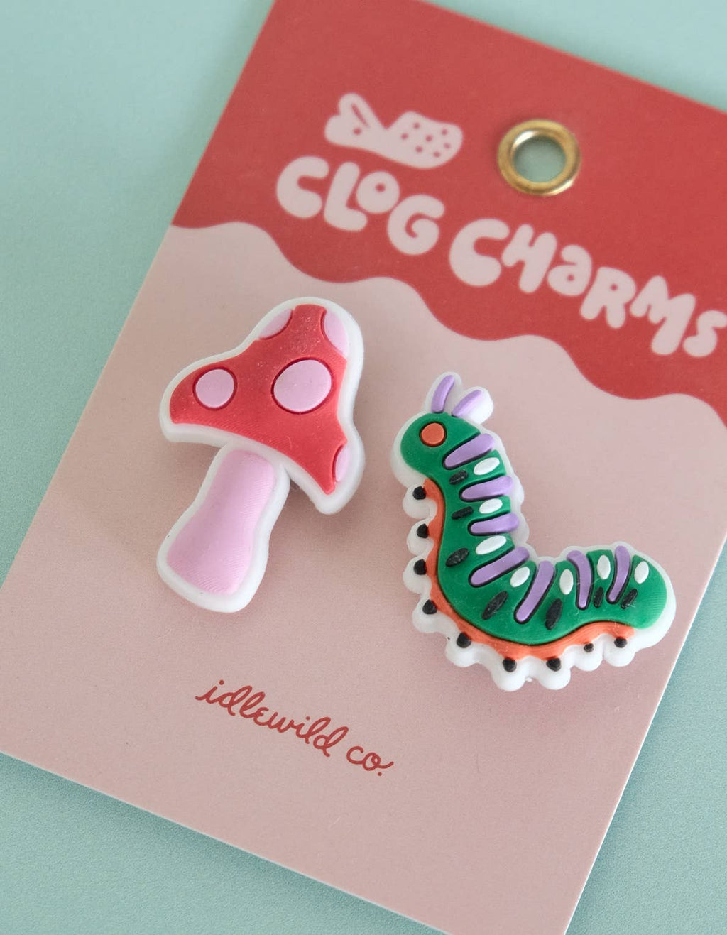 Idlewild Co. Croc Clog Charms - Mushroom & Caterpillar