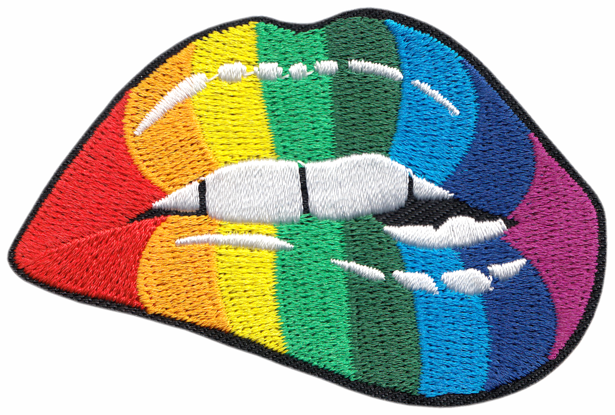 Square Deal Patch - Rainbow Biting Lips