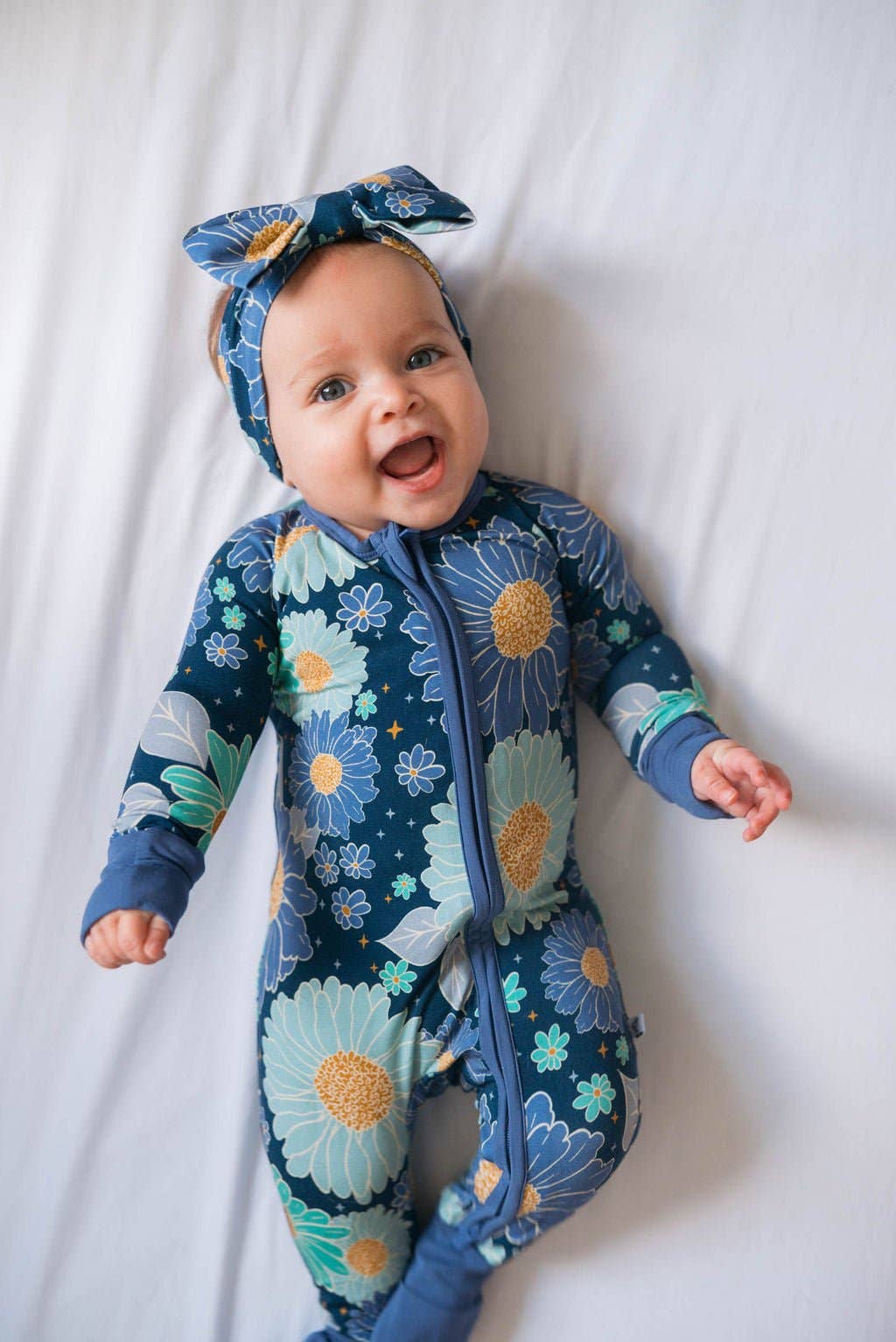 Jammie Session Bamboo Romper - Bluepsie Daisy