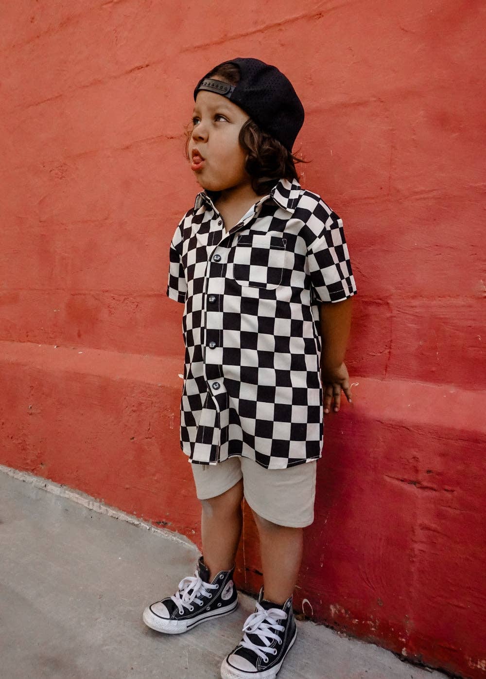 Little Trouble - Checker Button-Up Shirt
