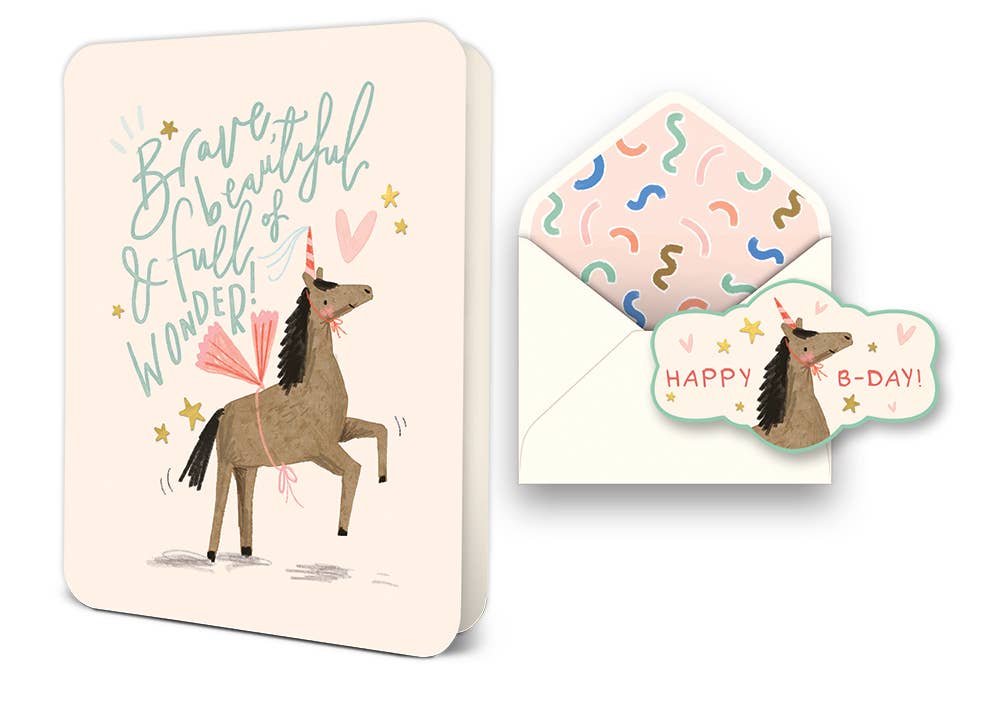 Studio Oh! - Brave and Beautiful Birthday Deluxe Greeting Card