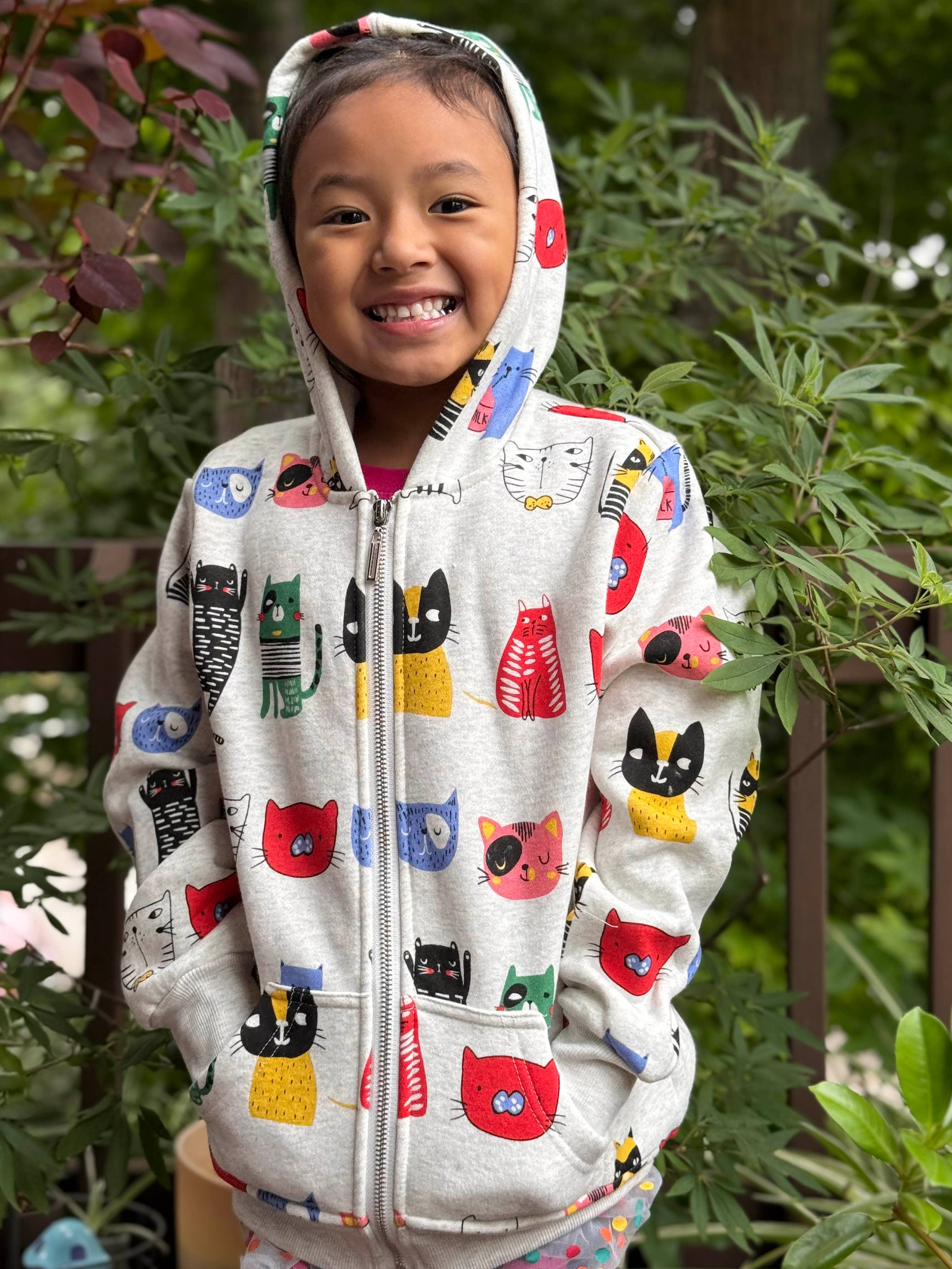 LA Soul - Colorful Cat Zip Hoodie
