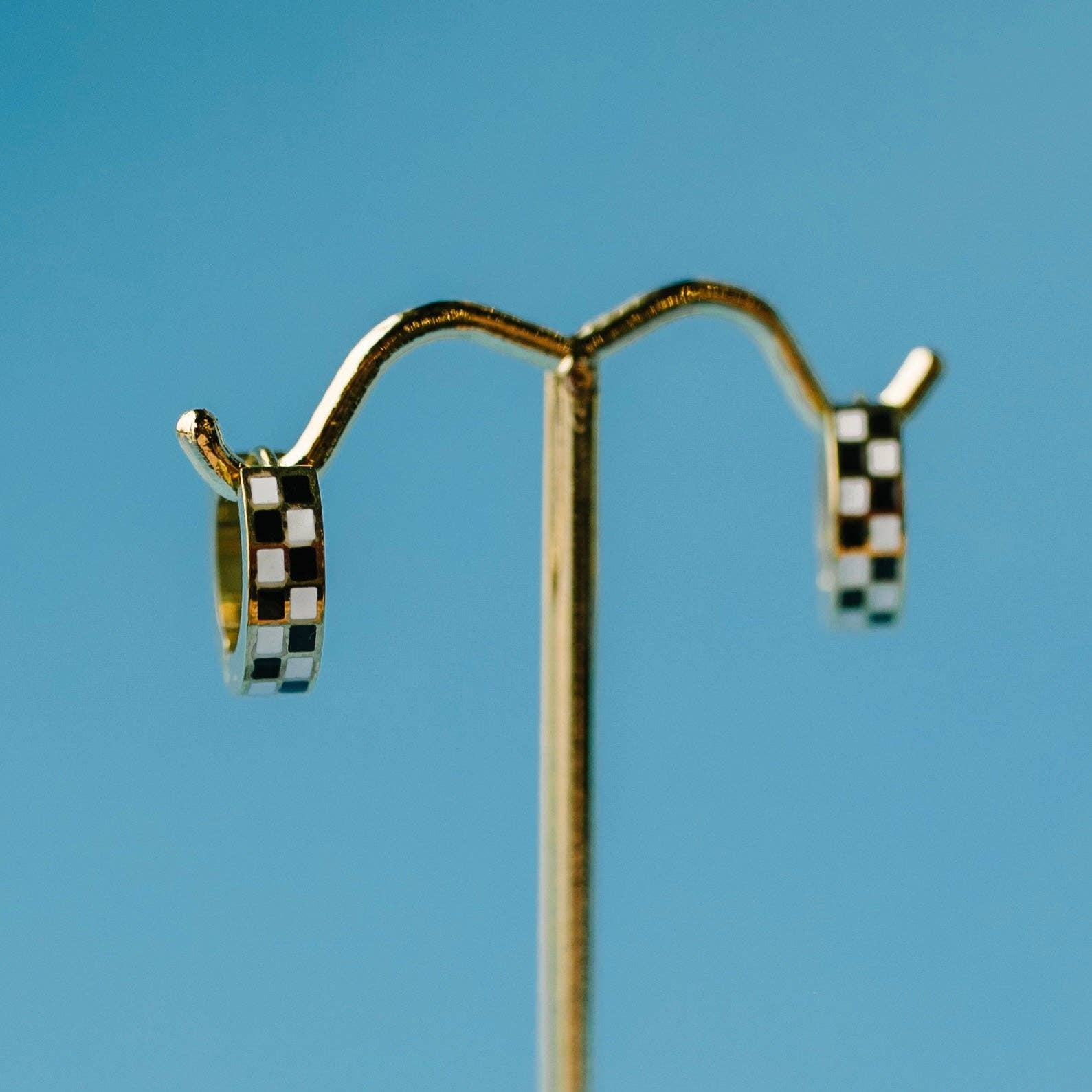 Pierced Co - Black/White Checkered Huggies