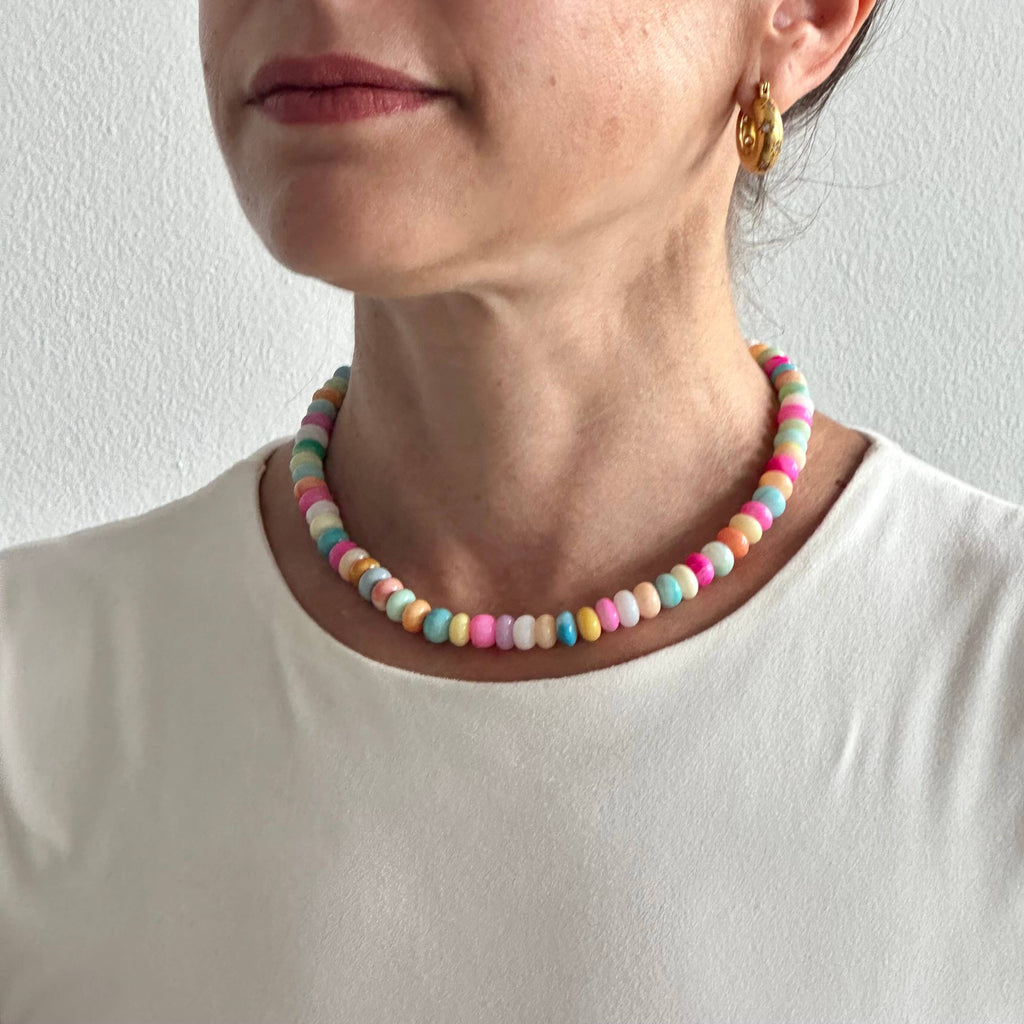 Anokhi Green Handmade Gemstone Necklace - Candy Opal