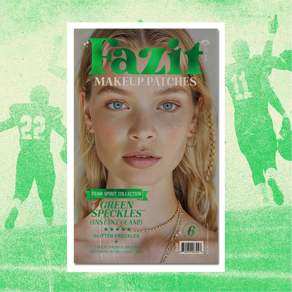 Fazit - Team Spirit Green Glitter Makeup Patches