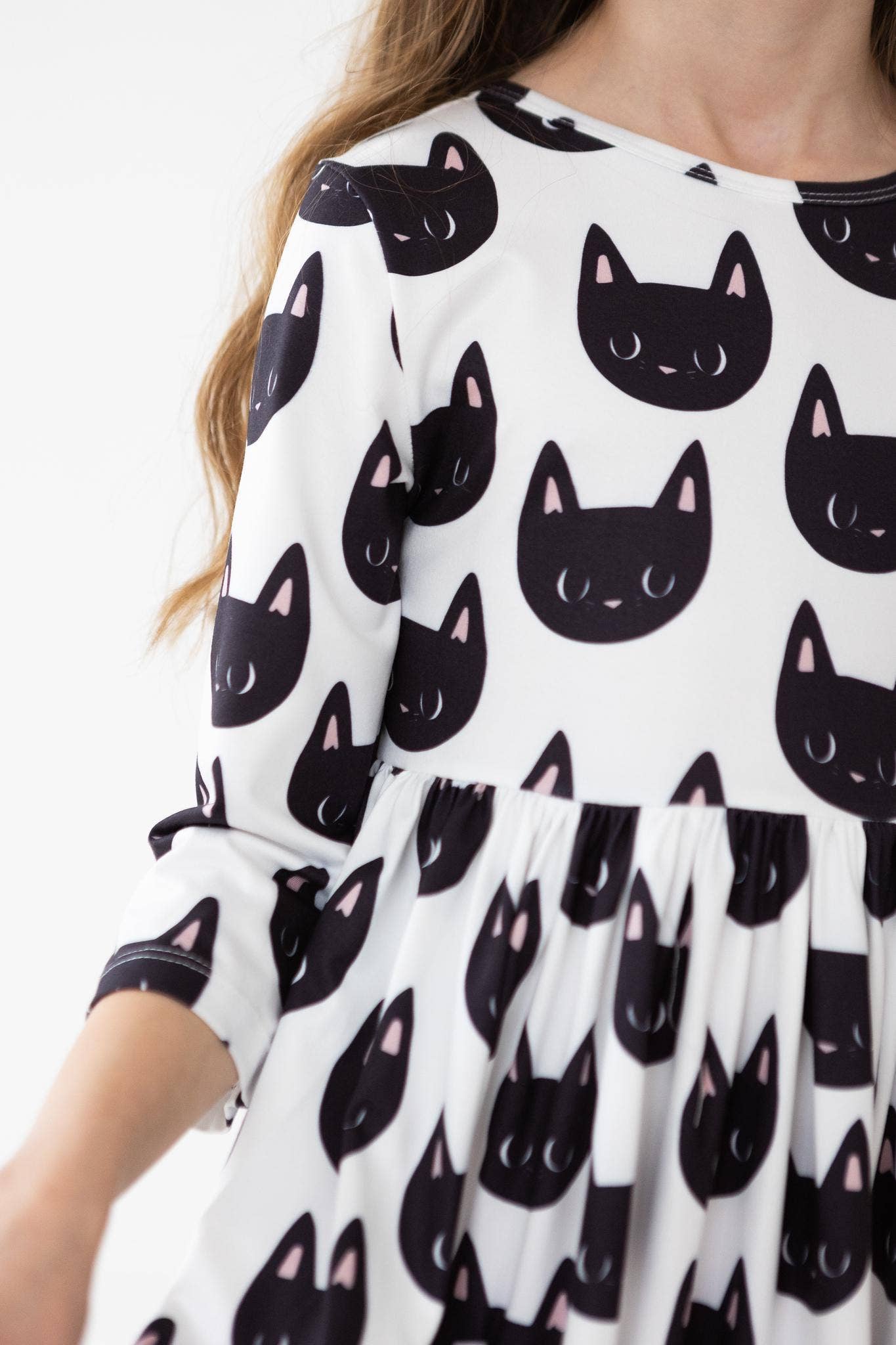 Mila & Rose 3/4 Sleeve Pocket Twirl Dress - Purrfect