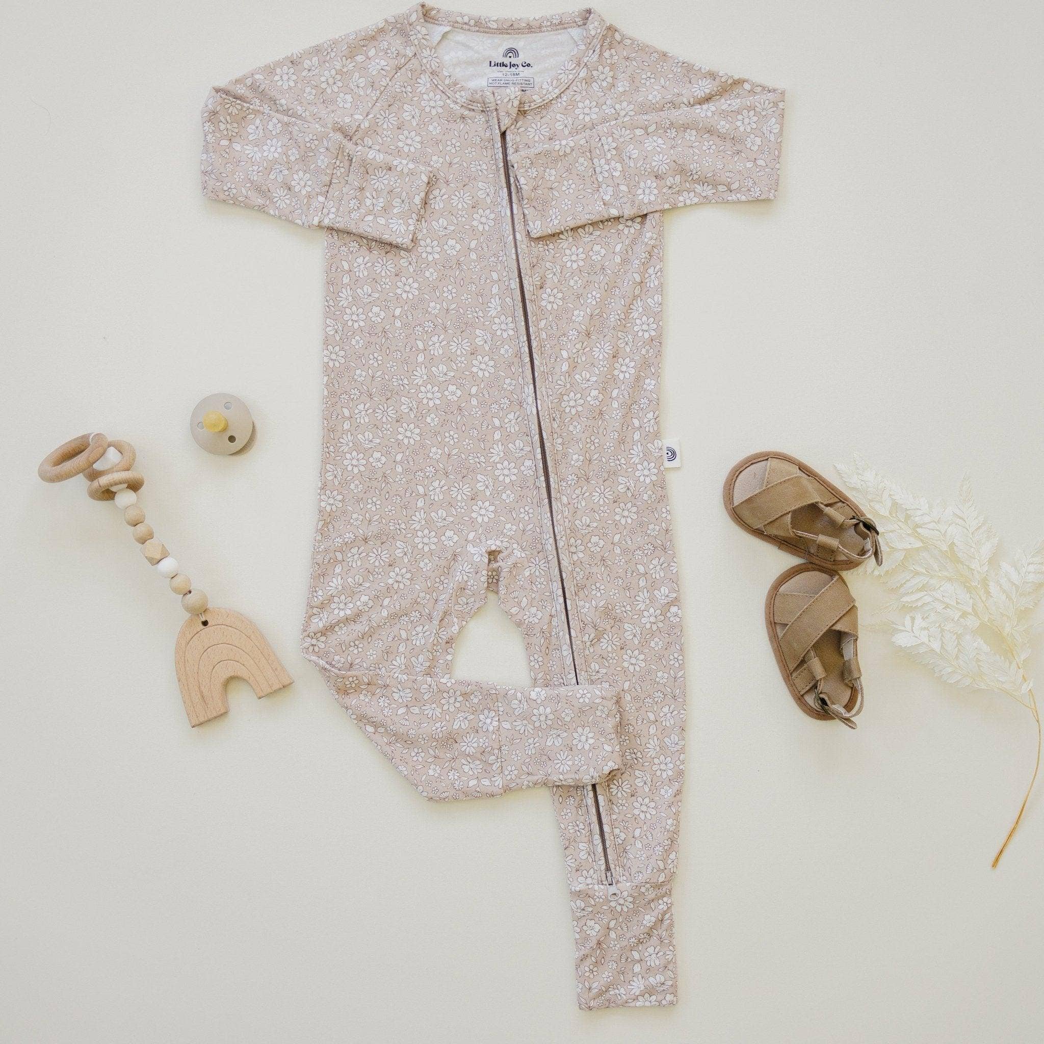 Little Joy Co. Bamboo Zippy Romper - Dainty Ditsy