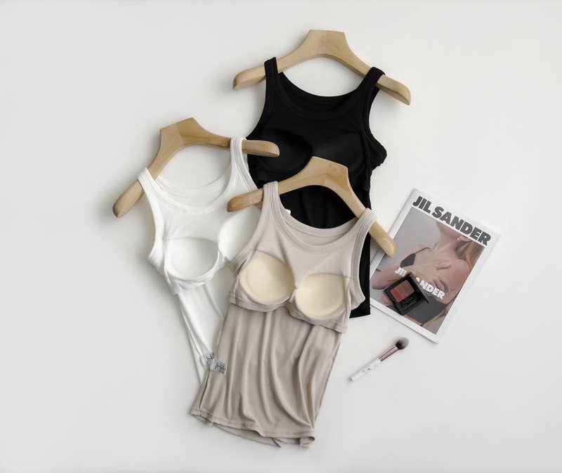 Women's Ribbed Tank w/ Built In Bra