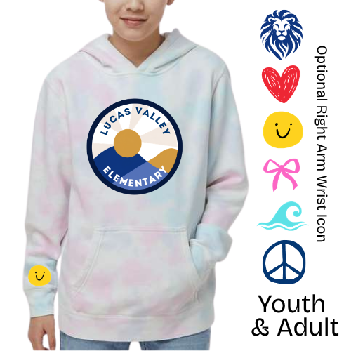 LVE Spirit Wear Hoodie - Cotton Candy Tie-Dye w/ Tommy Logo