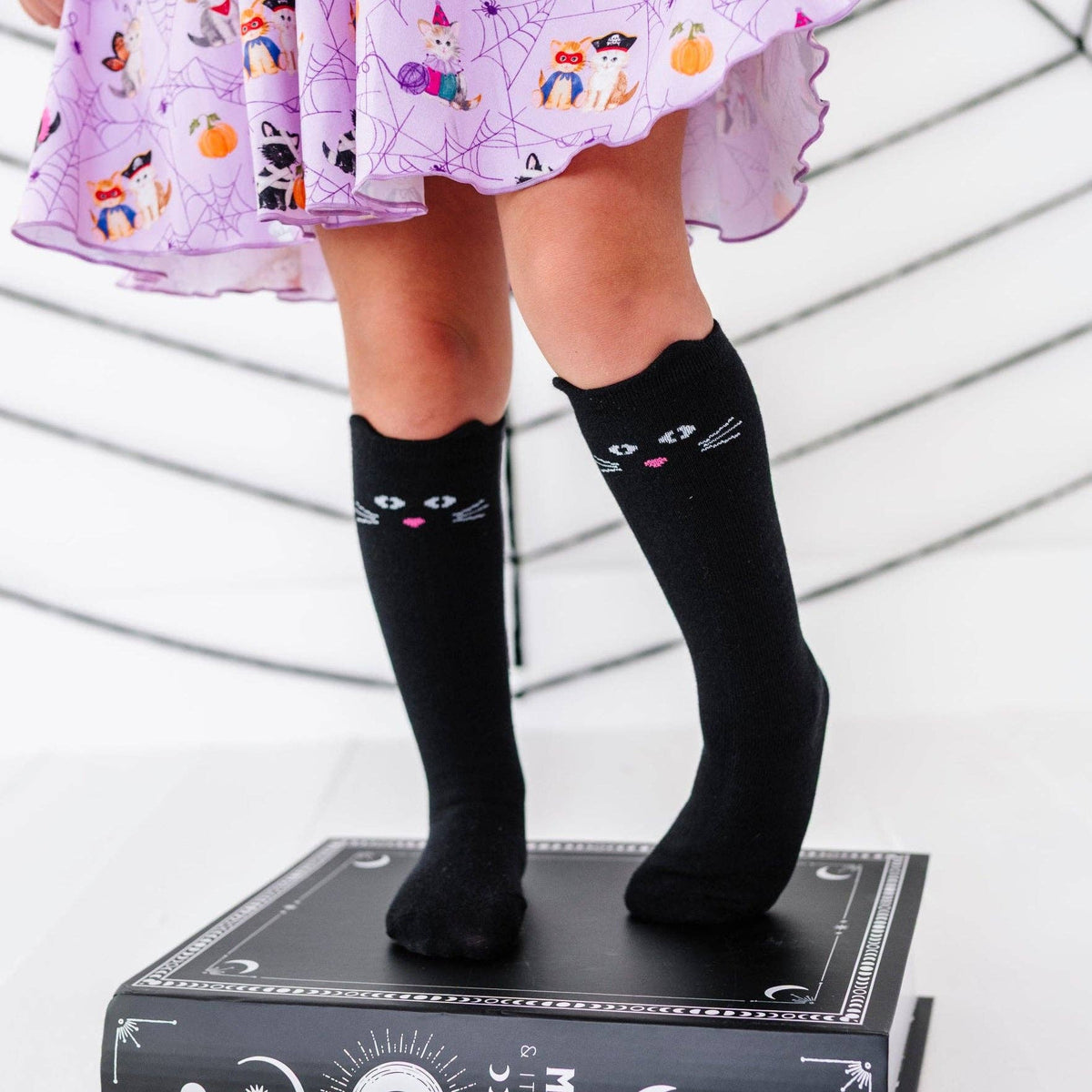 Little Stocking Co. Knee High Socks - Black Cat