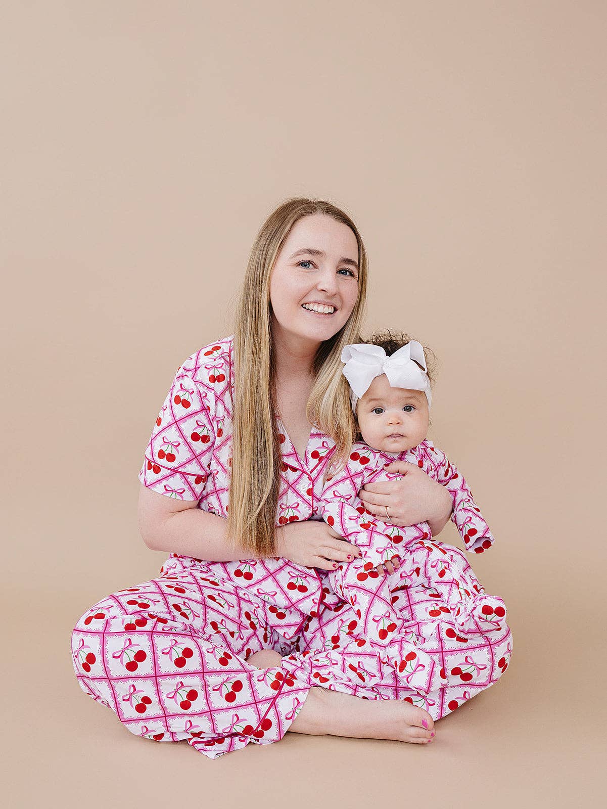Lucky Panda Kids Bamboo Zip Romper - Cherry Bow
