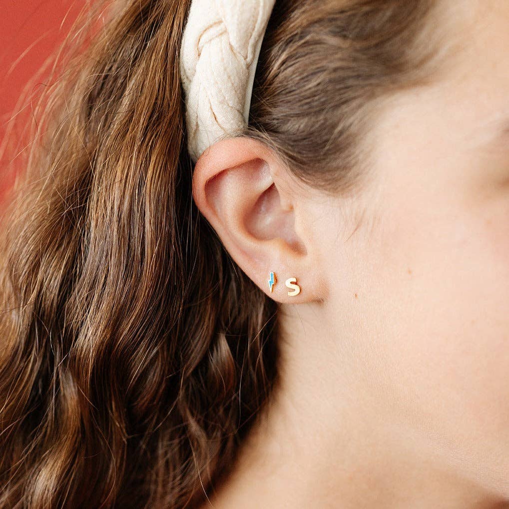 Pip Pop Post - Bolt Stud Earrings - Gold