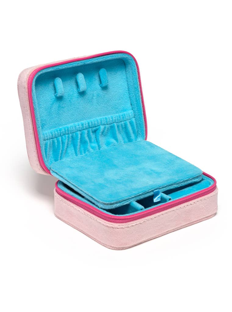 Living Royal Velvet Jewelry Zip Case - Pink Florals