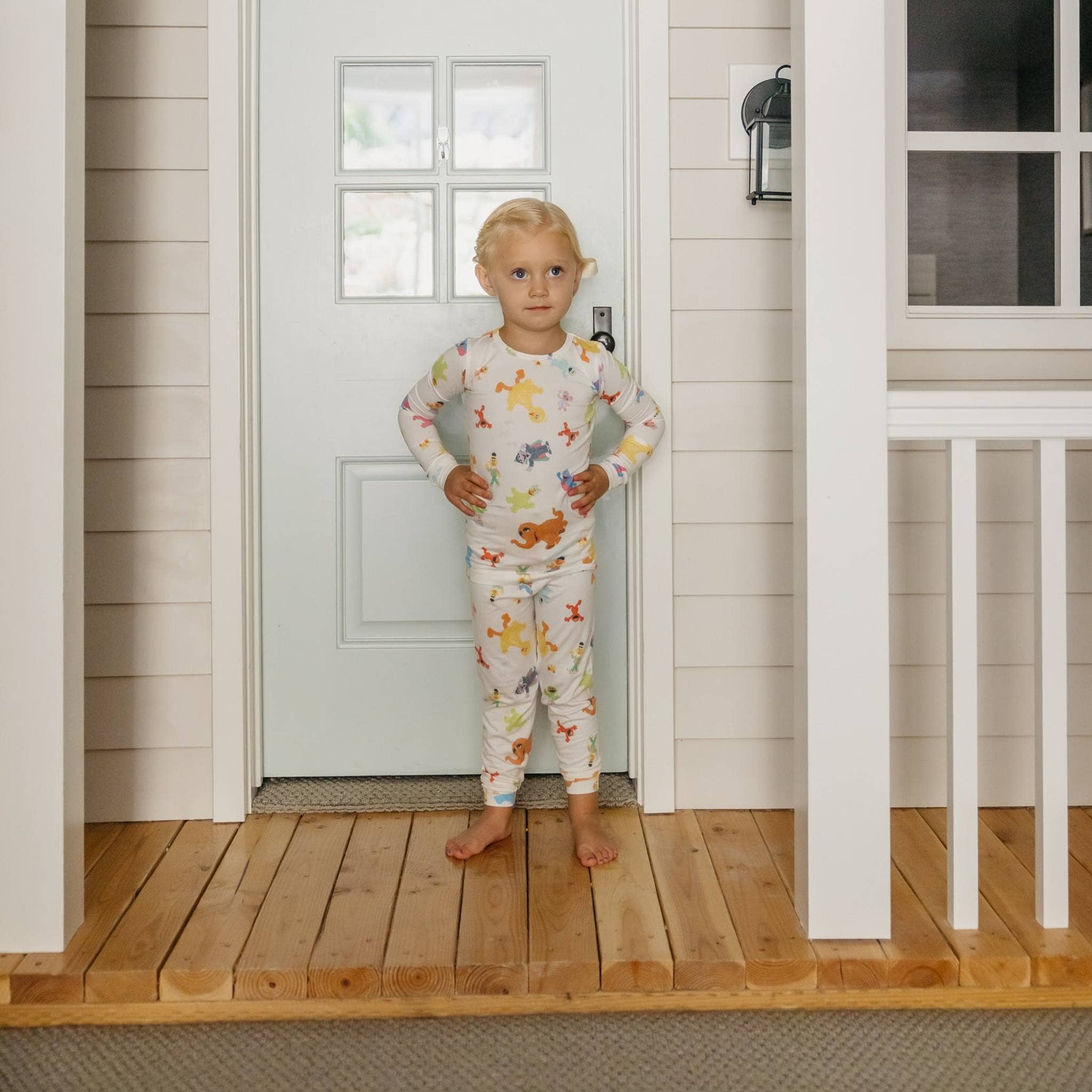 Copper Pearl Long Sleeve Pajama Set - Sesame Friends