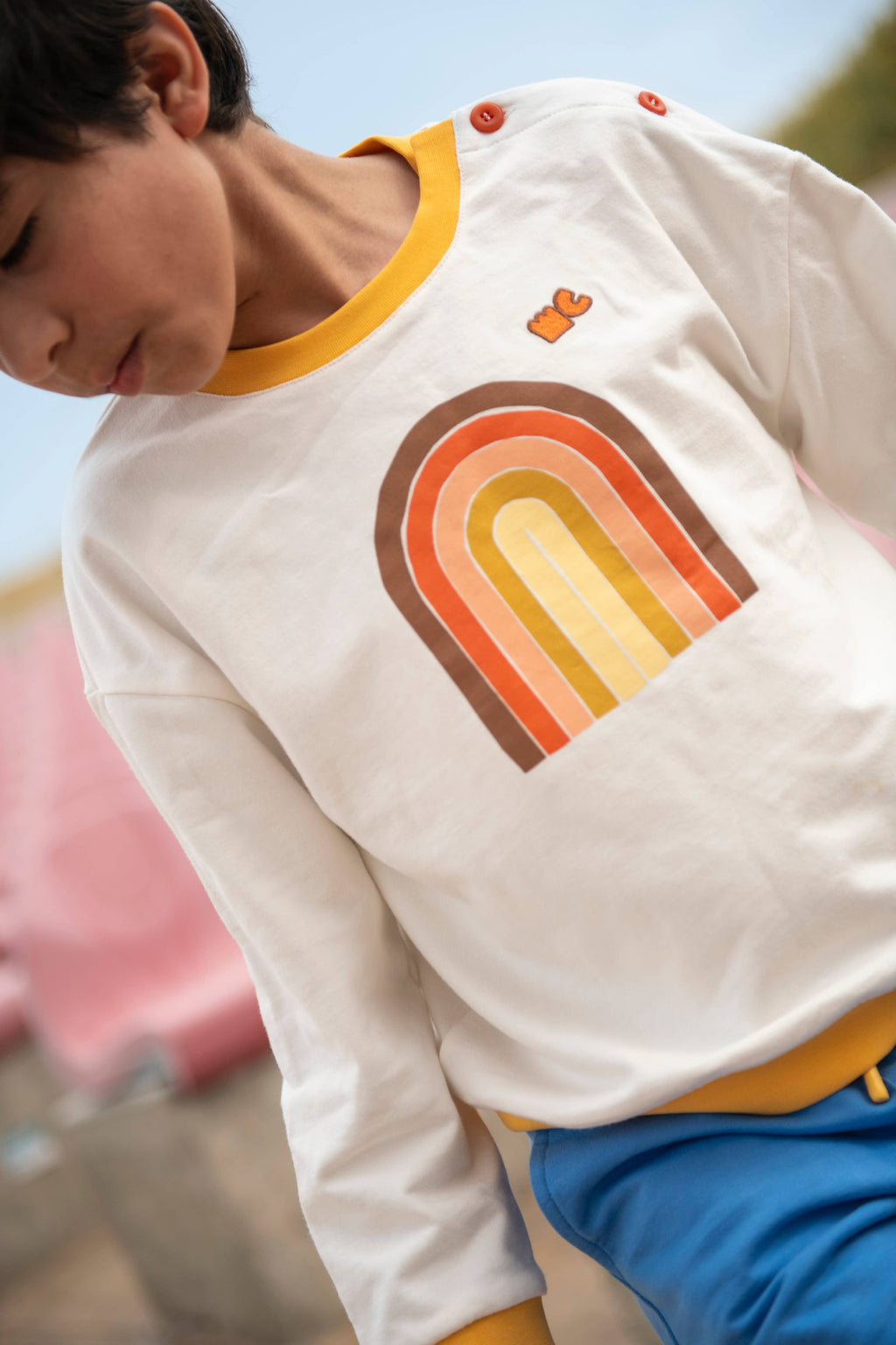 Mon Coeur - Recycled Cotton Vintage Rainbow Sweatshirt