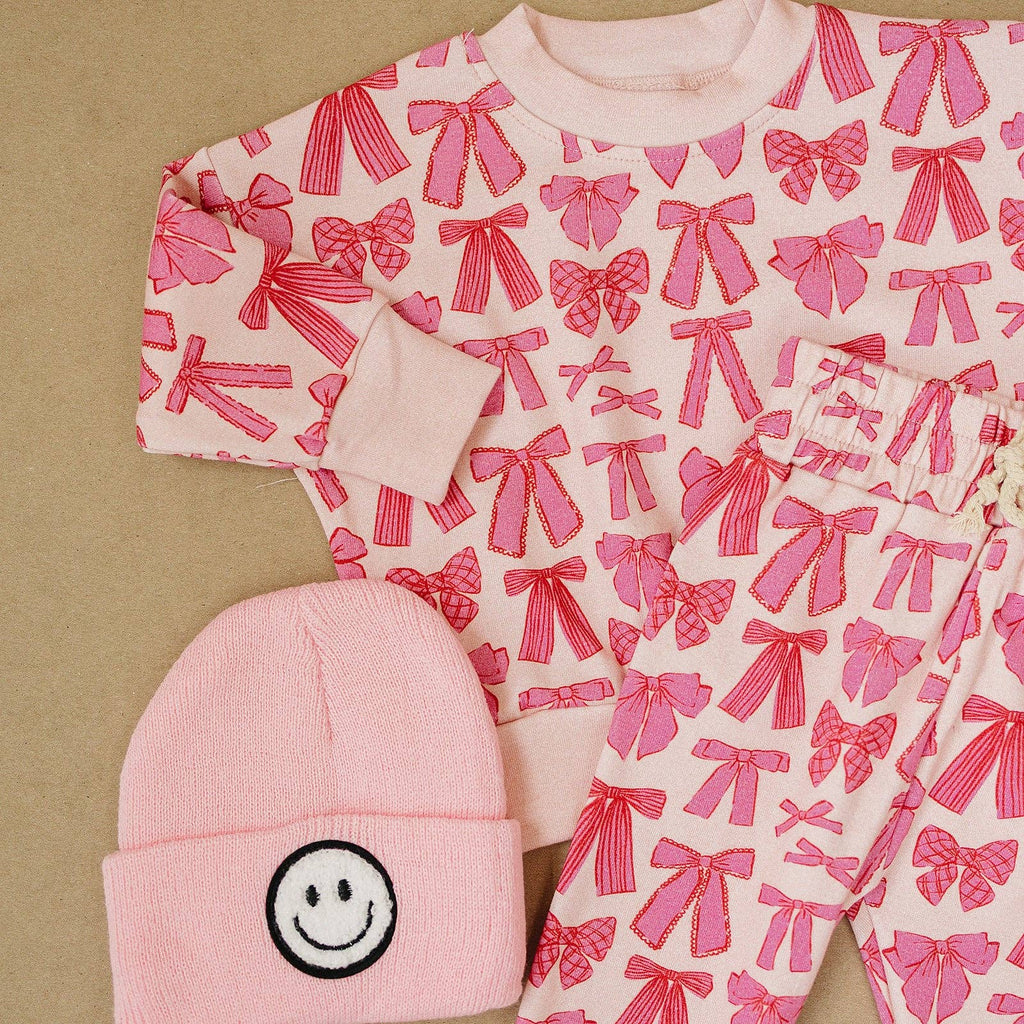 Lucky Panda Kids Jogger Set - Whimsy Bows (Final Sale)