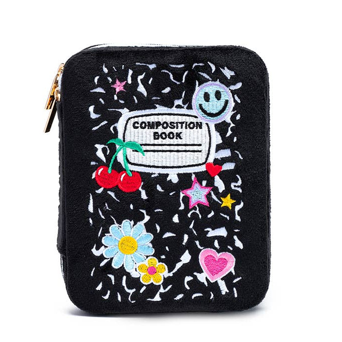 Living Royal Velvet Jewelry Zip Case - Composition Book