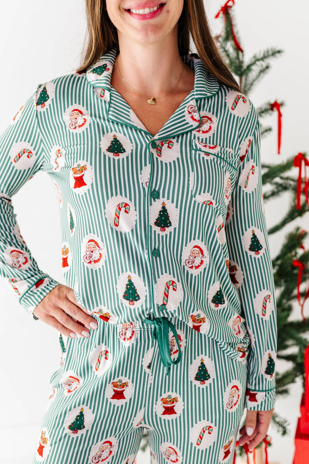 Kiki + Lulu Women's Lounge Set - Christmas Classic Stripe