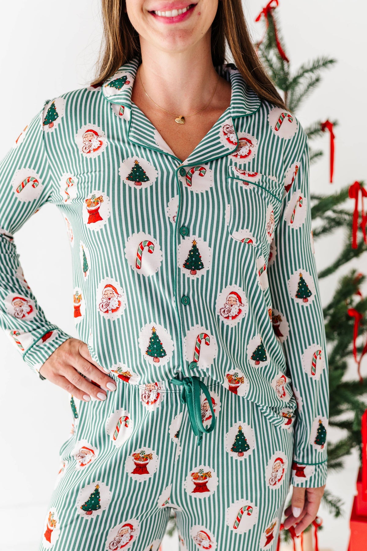 Kiki + Lulu Women's Lounge Set - Christmas Classic Stripe