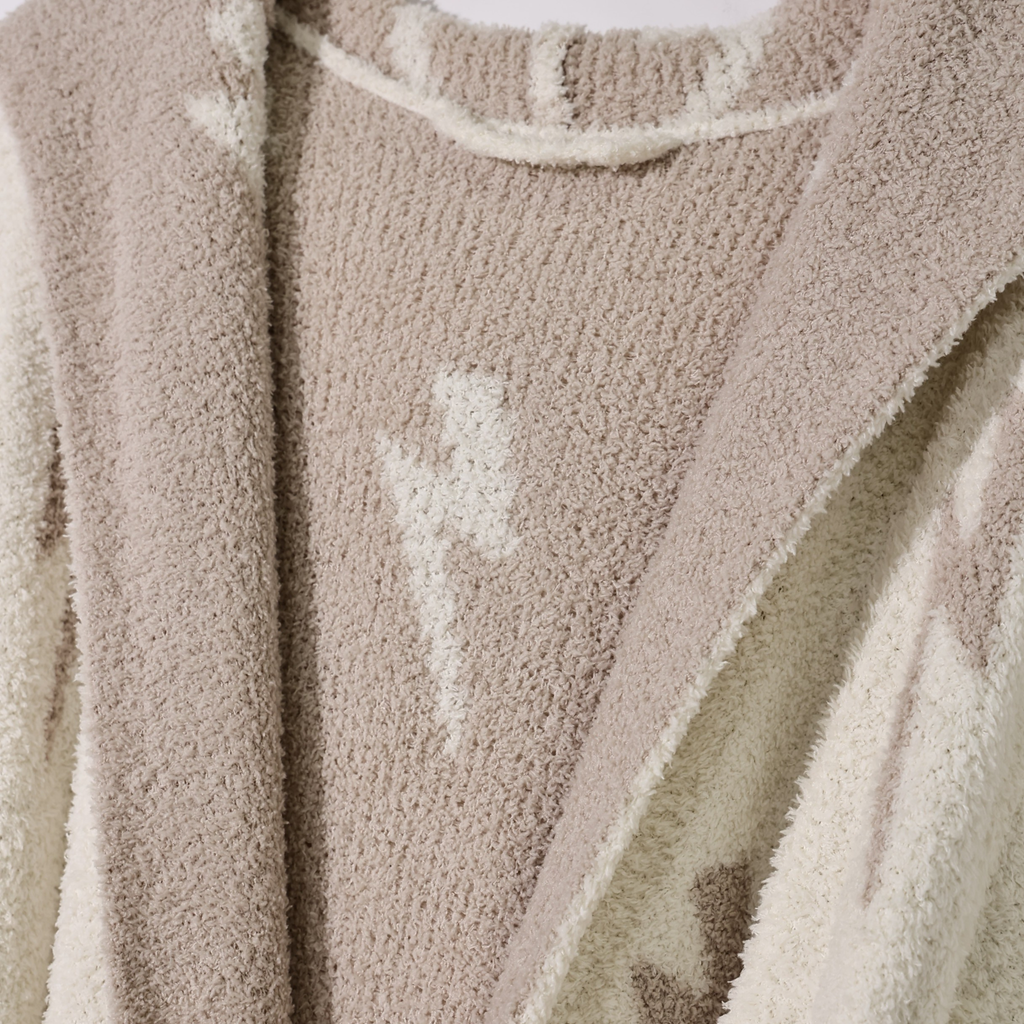 Local Beach Luxe Robe - Lightning Bolt (Sand/Cream)