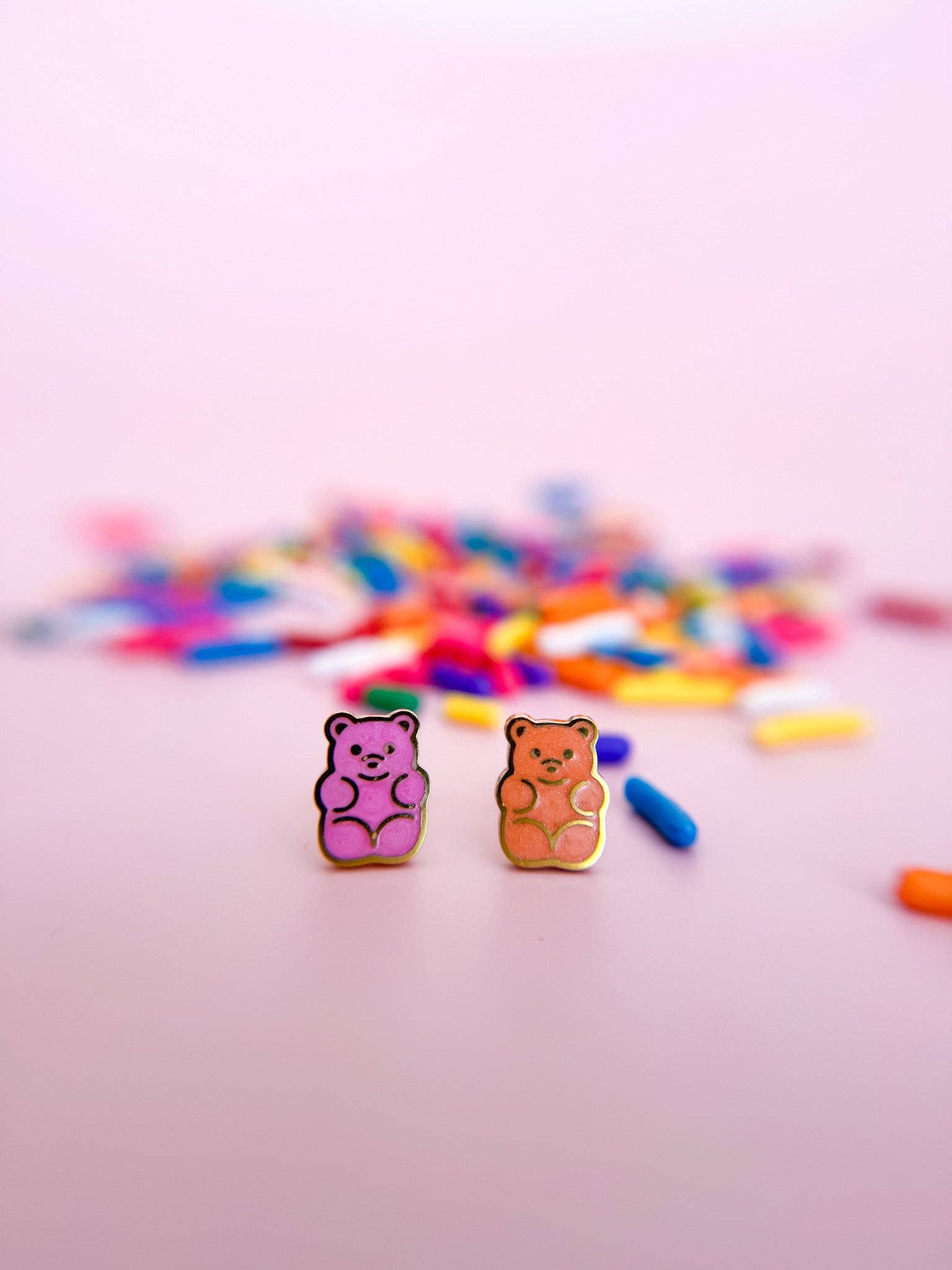 Desert Peach - Gummy Bear Stud Earrings