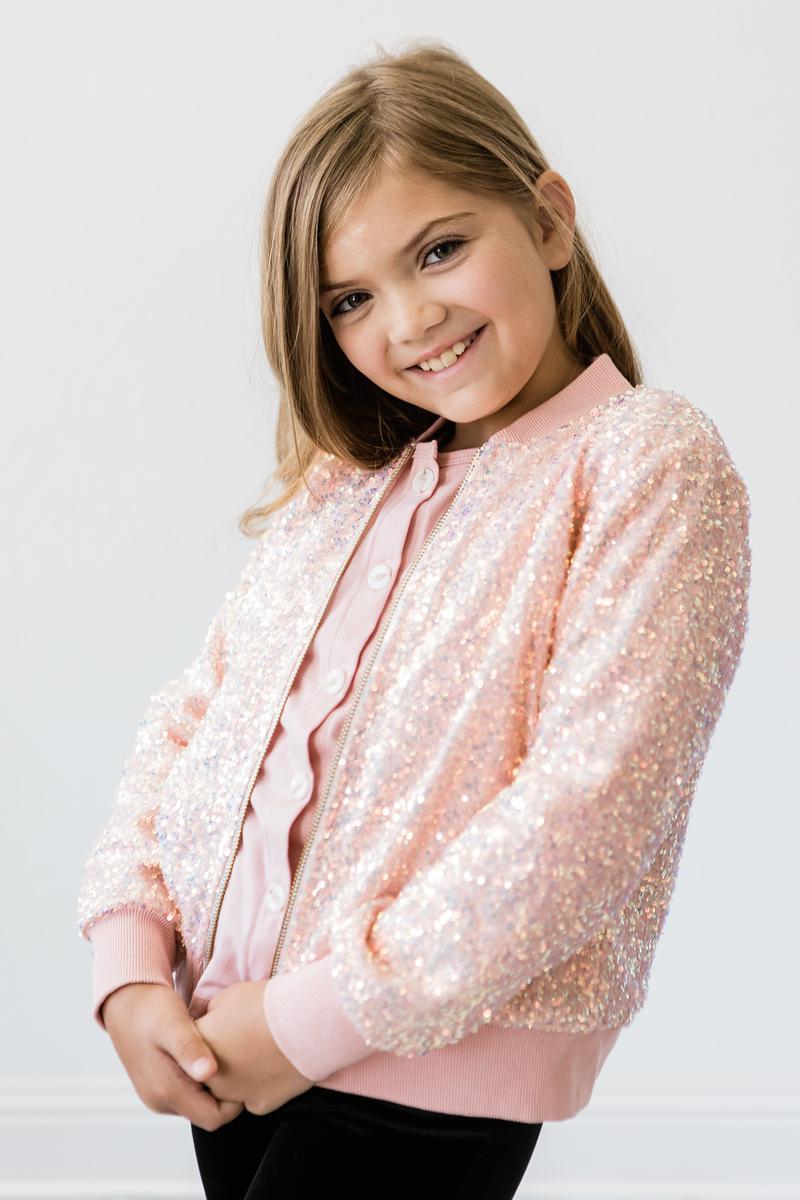 Mila & Rose Sequin Jacket - Peach