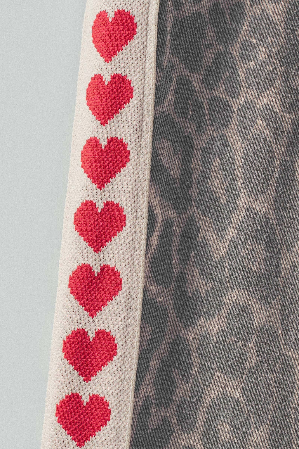 Women's Leopard Print Heart Side Stripe Lounge Pants
