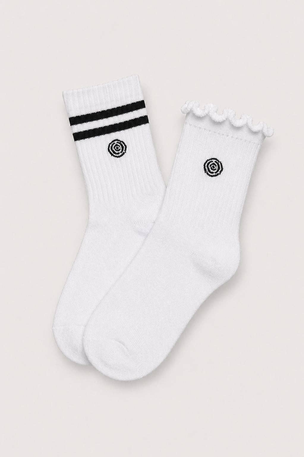 Mila & Rose - White & Black Sweet & Sporty Sock Set