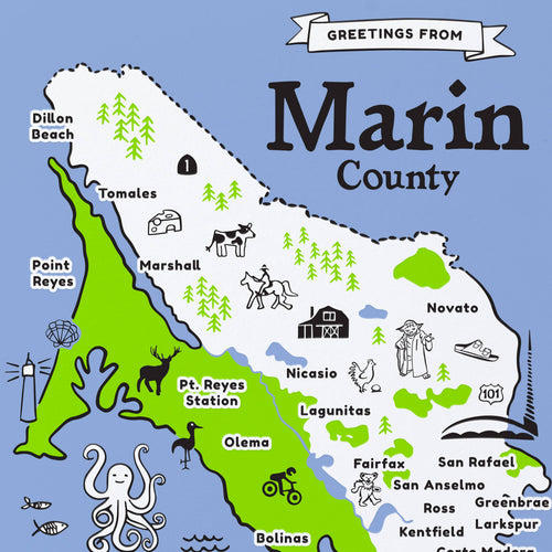 Sweet Bippy Press - Marin County Greeting Card