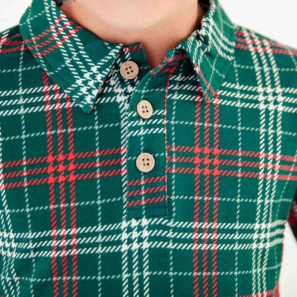 Dreamiere Long Sleeve Polo Shirt Set - Plaid Duo