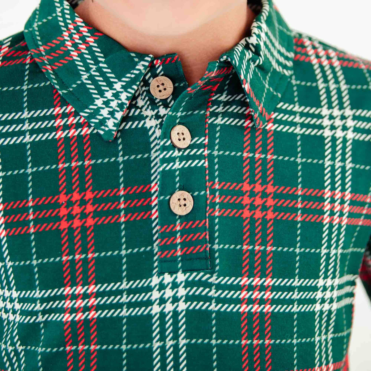 Dreamiere Long Sleeve Polo Shirt Set - Plaid Duo