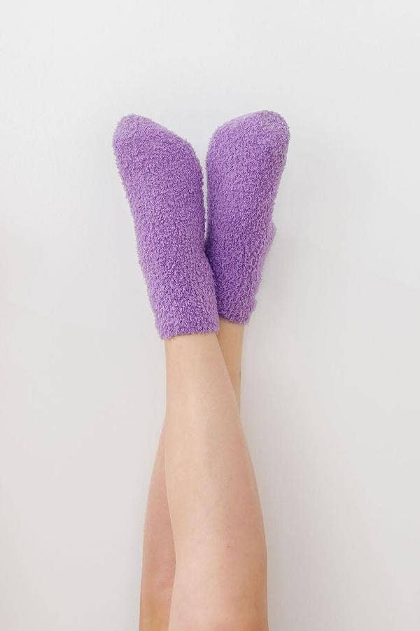 Mila & Rose - Lilac/Coconut Bow Cozy Socks
