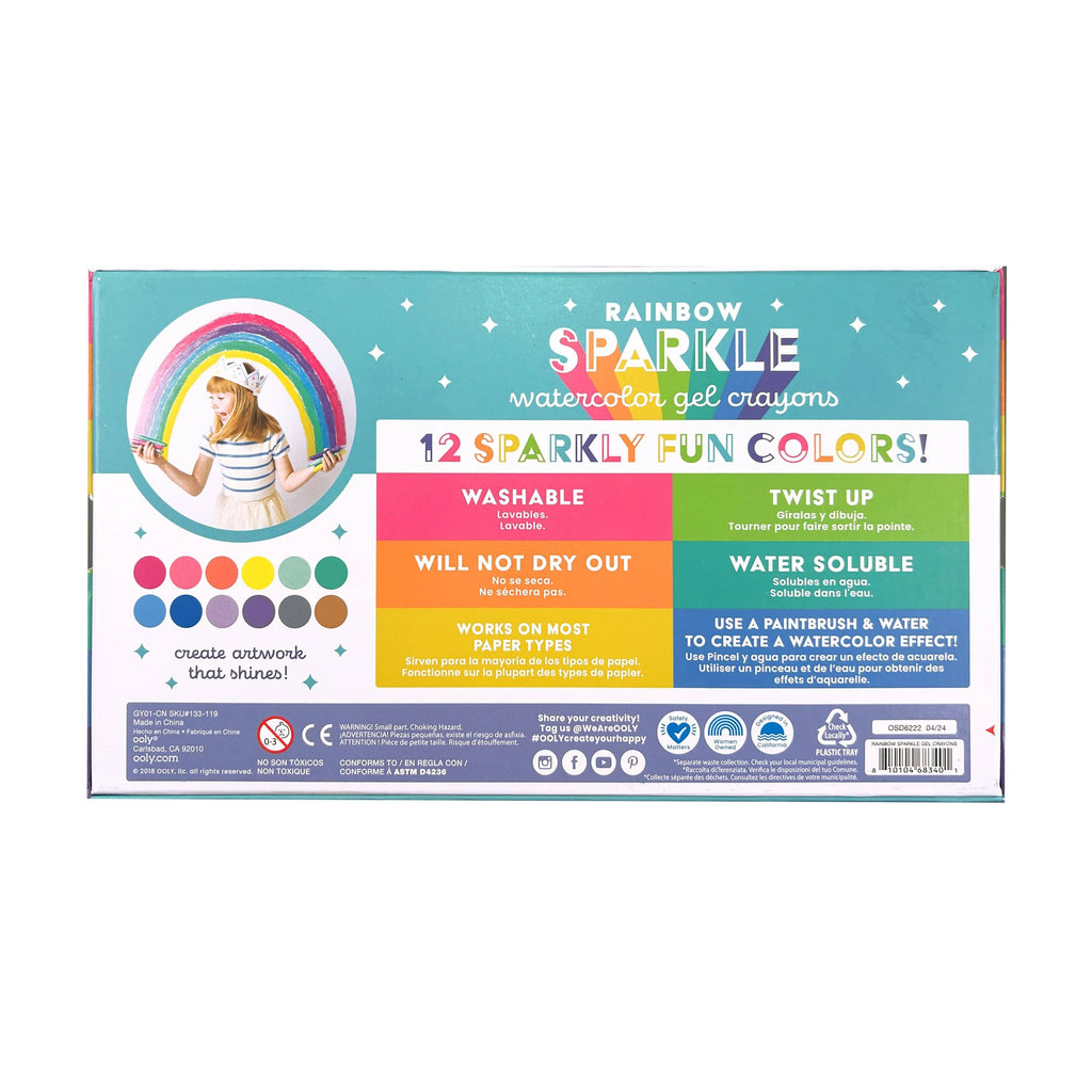 OOLY - Rainbow Sparkle: Watercolor Gel Crayons