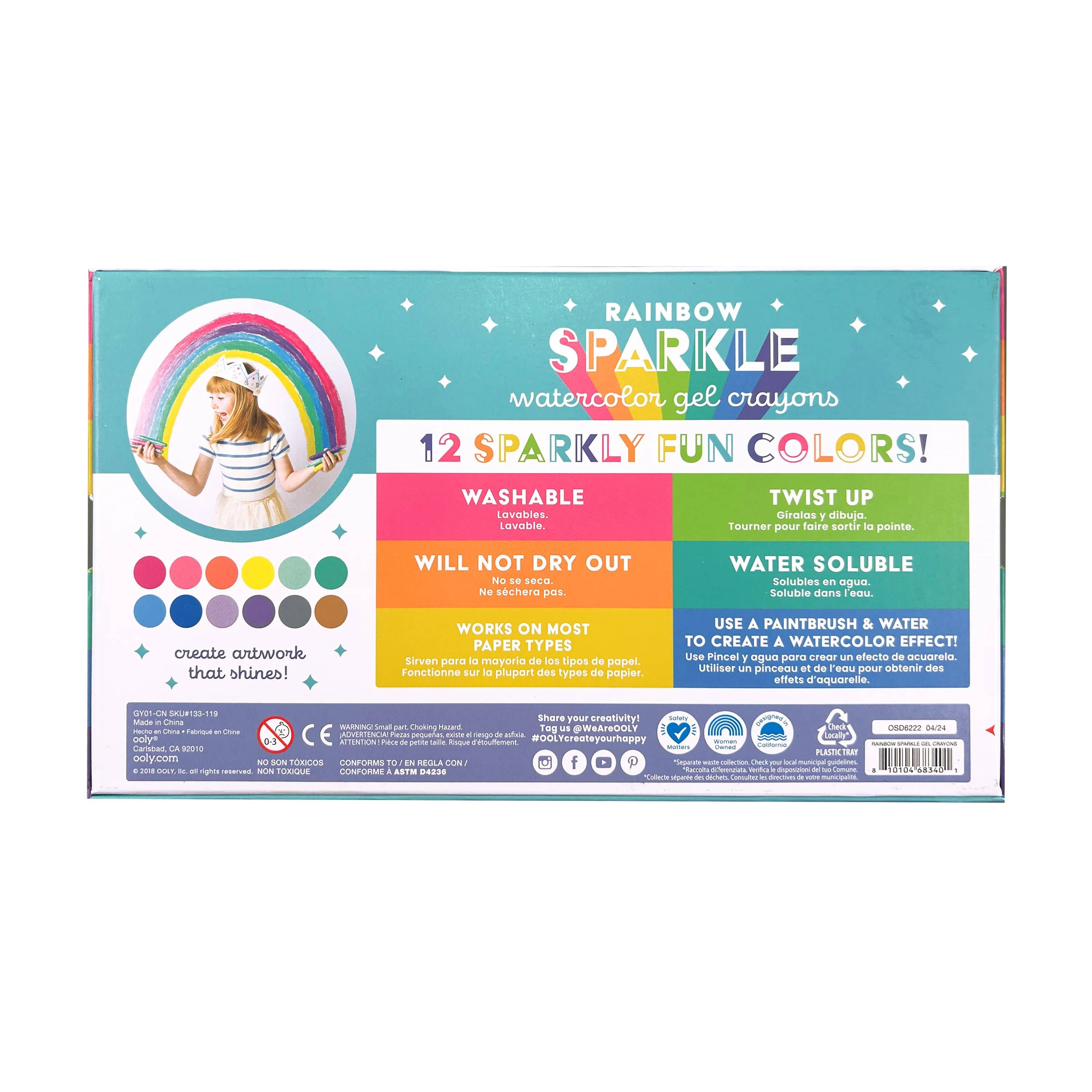 OOLY - Rainbow Sparkle: Watercolor Gel Crayons