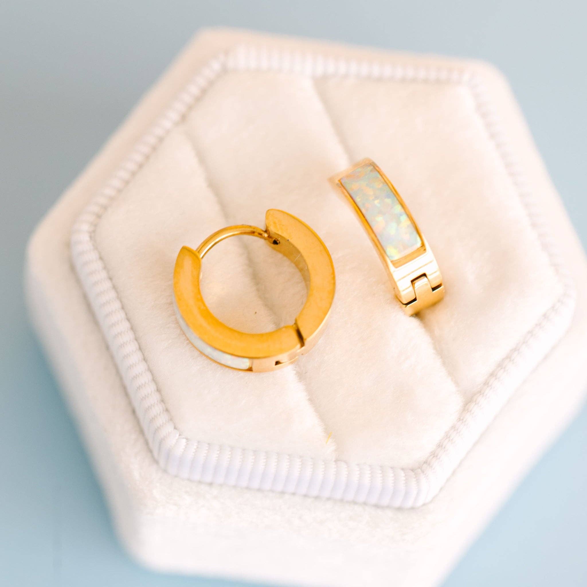 Pierced Co - White Opal Huggies