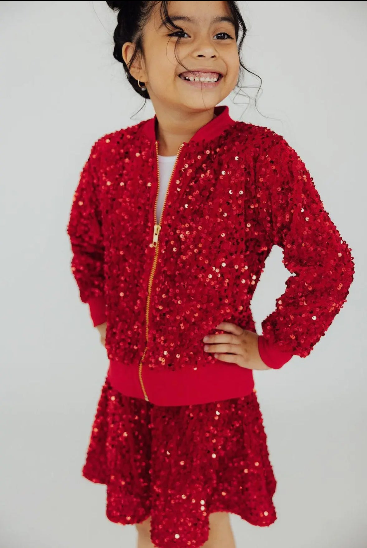 Mila & Rose Sequin Jacket - Red Velvet